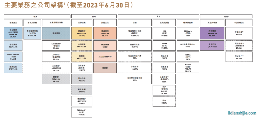 復星集團業(yè)務(wù)框架